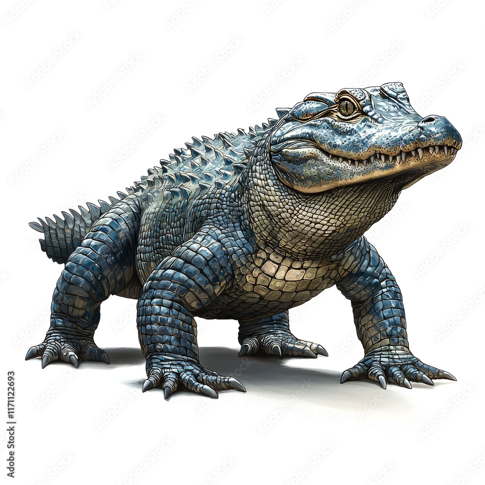 Obraz premium Majestic Alligator Portrait: A Detailed and Captivating View of a Powerful Reptile