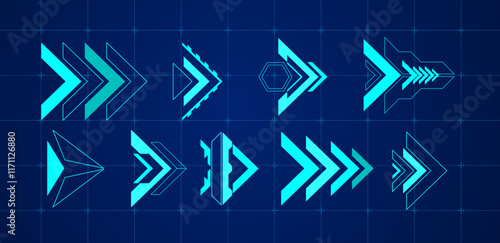Vector illustration futuristic arrow blue.