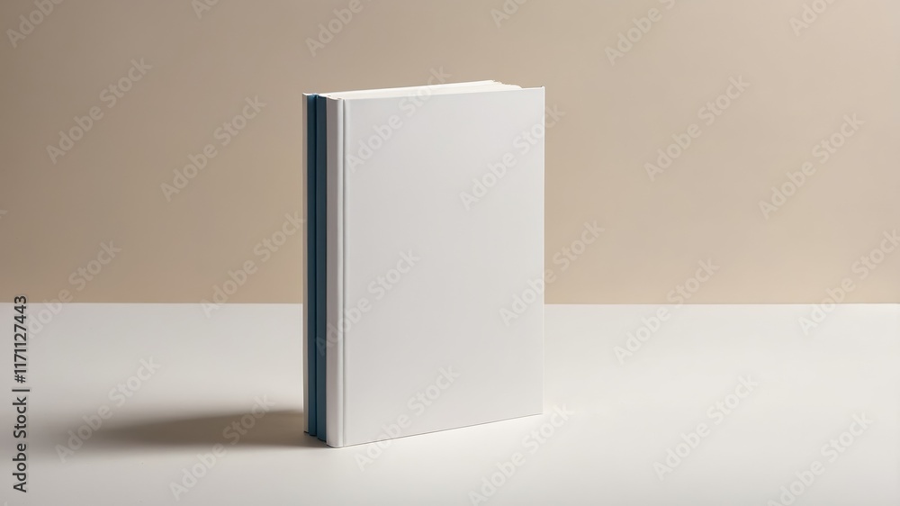 Minimalist Book Mockup: Clean White Book with Subtle Teal Accent Minimalist Book Mockup: Clean White Book with Subtle Teal Accent