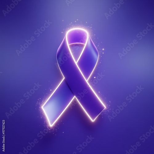 Cancer Awareness Ribbon Illustration for World Cancer Day photo