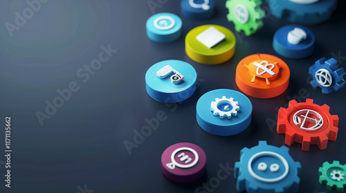 Technical Support and Customer Service Concept. Icon of tools, with icons for customer service, 24/7 support, communication, and technical maintenance. business technology in customer assistance.