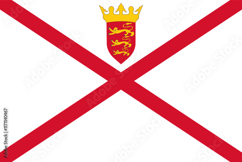 Jersey flag , official colors and proportion correctly National Jersey Islander flag Vector illustration.