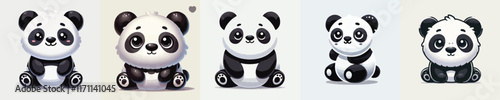 vector of a cute and adorable panda