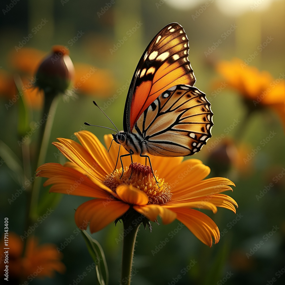 Obraz premium butterfly on flowe