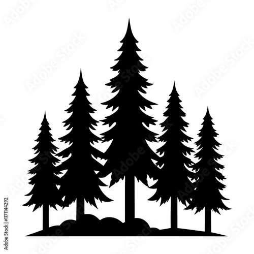 set of Christmas trees