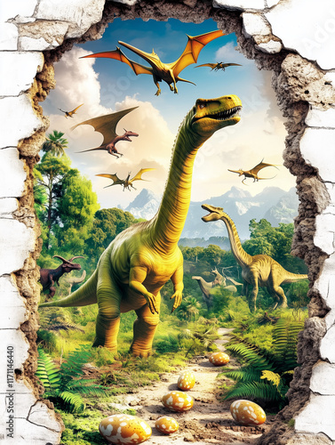 dinosaurs in the forest