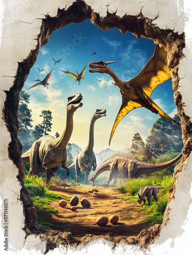 dinosaurs in the forest