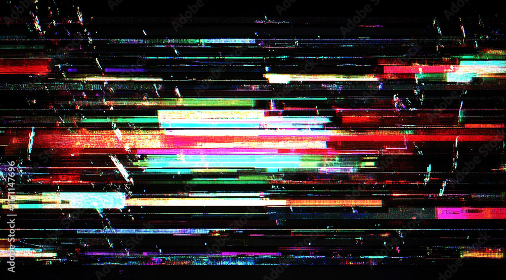 Obraz premium Abstract technology tech geometric motion multicolored on black background