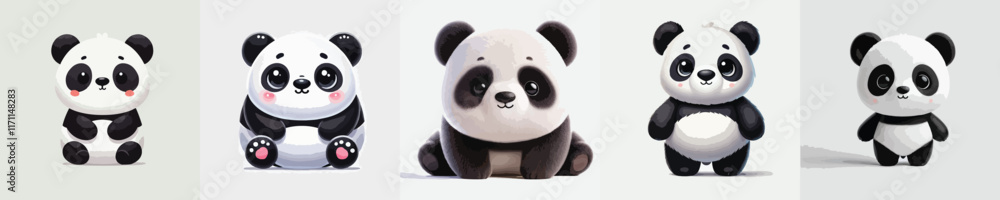 Very cute faced panda vector Very cute faced panda vector