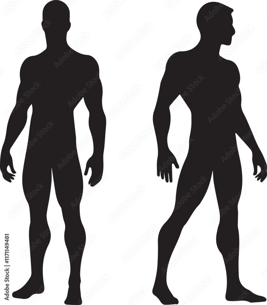 Man human figure vector black silhouette lineart logo icon bundle, athlete masculine body isolated on white background set, creative minimal editable clipart Man human figure vector black silhouette lineart logo icon bundle, athlete masculine body isolated on white background set, creative minimal editable clipart