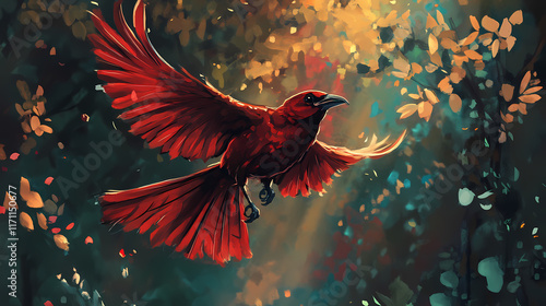 Cinnabar envoy. Cinnabar. Illustration