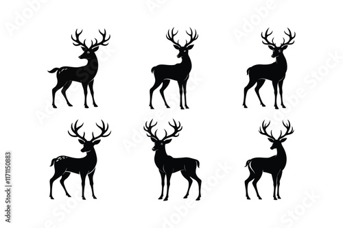 deer vector art silhouette illustration