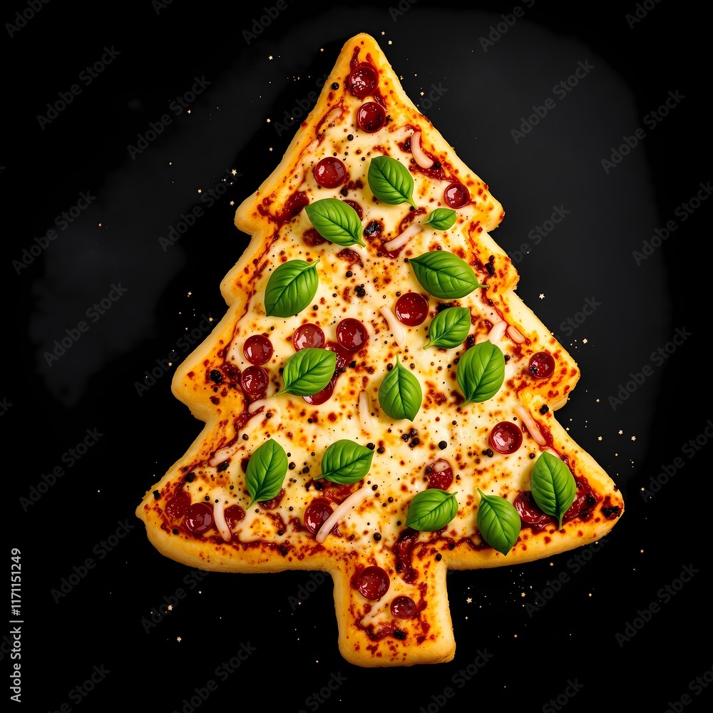 Christmas festive tree pizza design