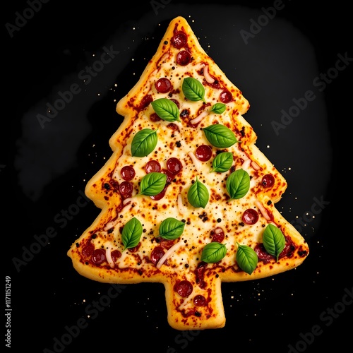 Christmas festive tree pizza design