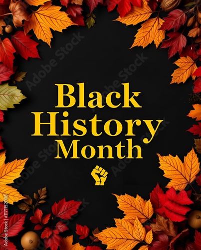 Minimalist  Black History Month Illustrated  Poster with Bold Imagery of African-American Achievements, Legacy, and the Continued Movement for Equality and Empowerment