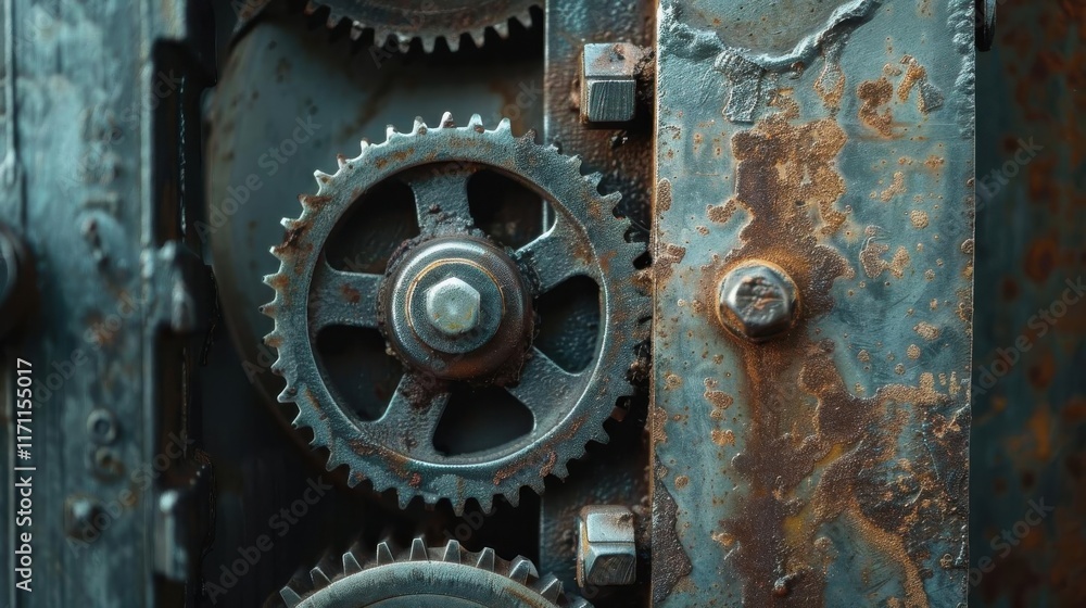 Close-up of rusty gears and mechanisms showcasing industrial design and function. Close-up of rusty gears and mechanisms showcasing industrial design and function.