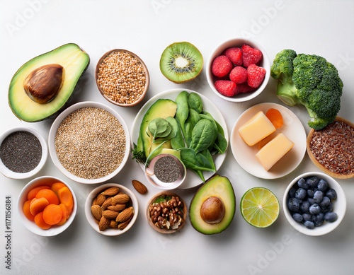 Wallpaper Mural protein, food, background, health, fruit, fish, green, apple, cooking, healthy, healthy food, diet, vegetable, avocado, organic, nutrition, salmon, ingredient, seed, cereal, nut, almond, broccoli, ses Torontodigital.ca