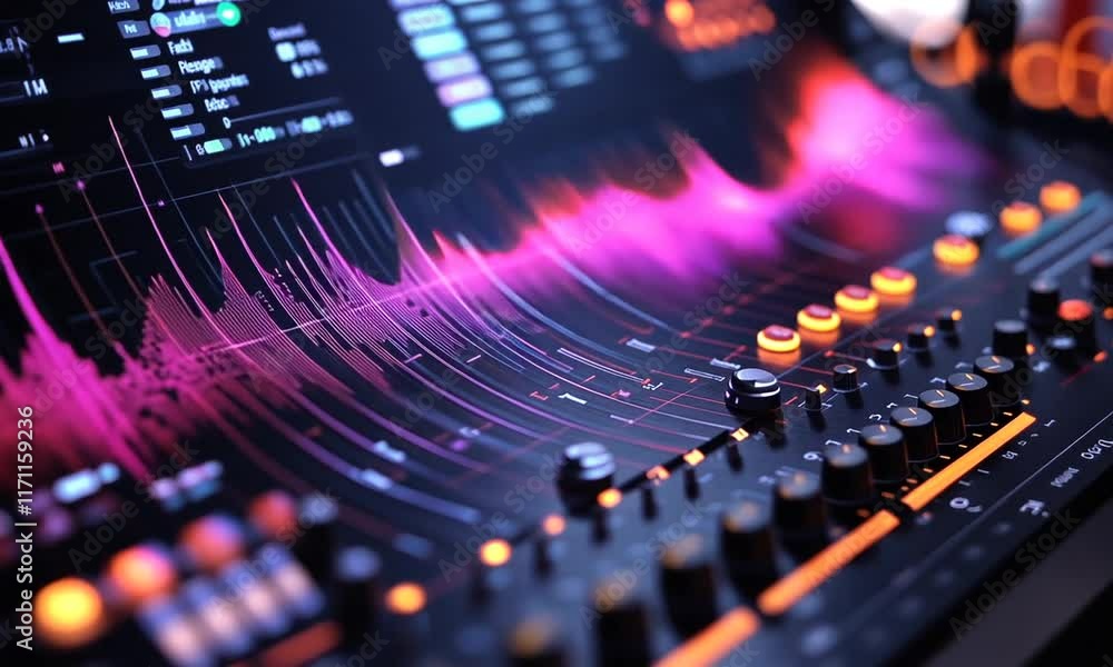Vibrant Audio Mixing Console: A Symphony of Sound and Light Vibrant Audio Mixing Console: A Symphony of Sound and Light