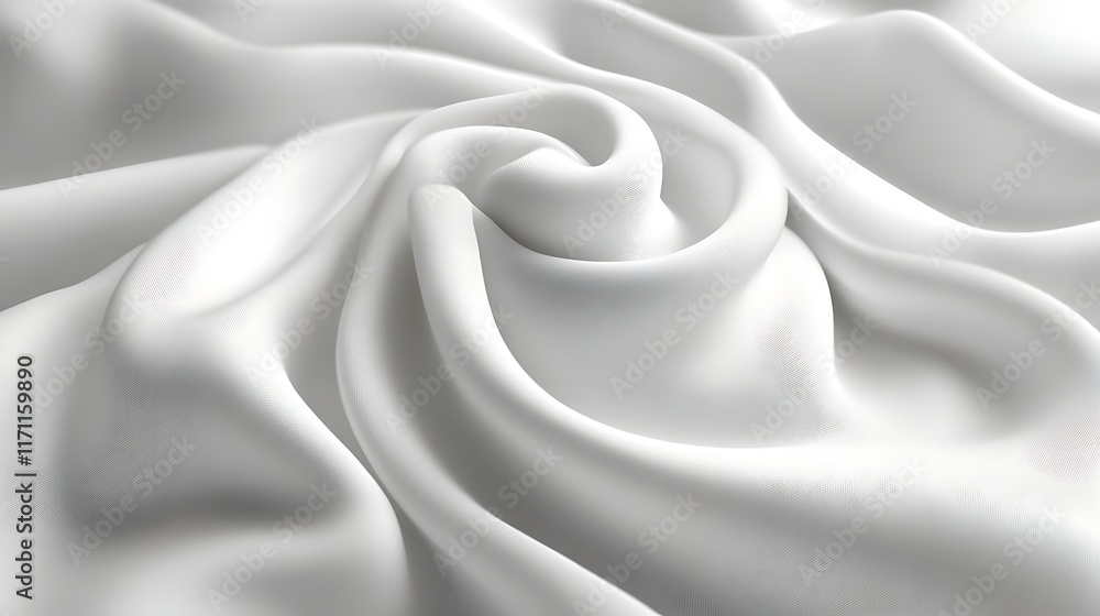 Obraz premium Swirling white silk fabric texture.