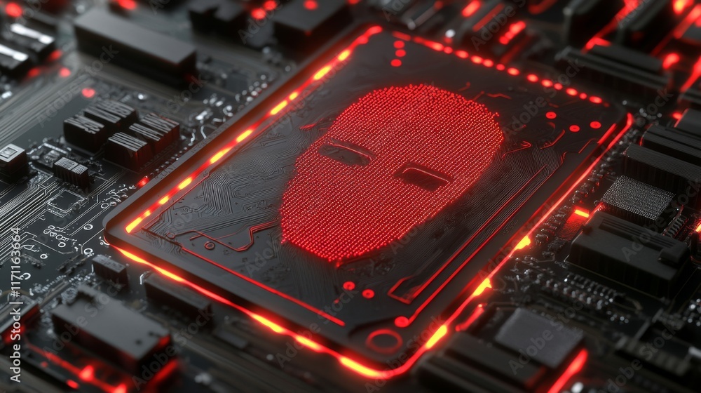 Fototapeta premium Futuristic Tech Security Concept with High Contrast