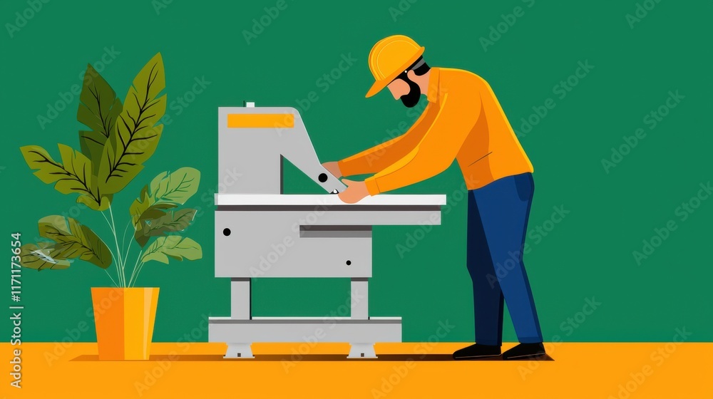 Technician Servicing and Maintaining Printer in Workplace Environment Technician Servicing and Maintaining Printer in Workplace Environment
