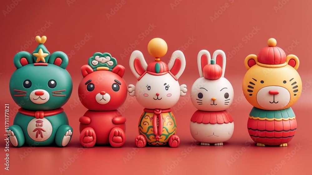 Chinese icons. 2025 china element, spring rabbit character and firecracker decoration. Cute taiwan fish and oriental cloud. New year holidays symbol set. Chinese icons. 2025 china element, spring rabbit character and firecracker decoration. Cute taiwan fish and oriental cloud. New year holidays symbol set.