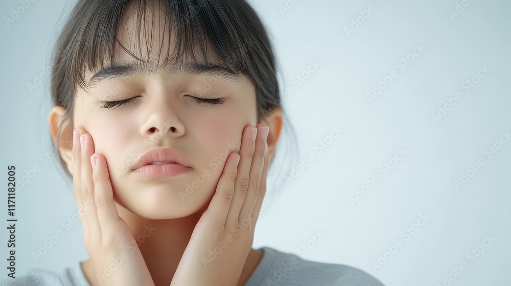 young beautiful girl suffering from toothache young beautiful girl suffering from toothache
