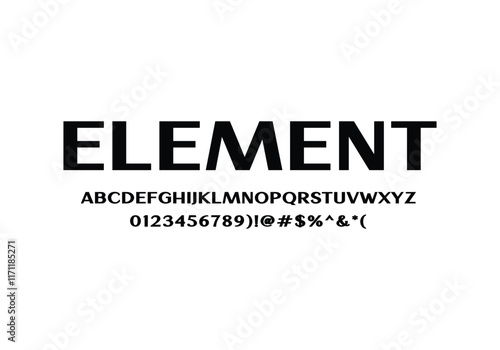 Element font for logo and headline. Isolated Vector typeset