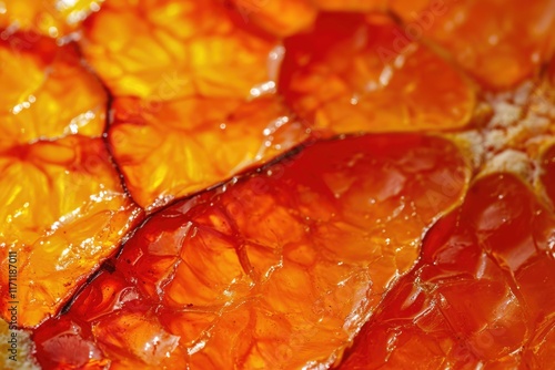 Textured Citrus: A Close-Up View of Juicy Orange Peel's Unique Surface photo