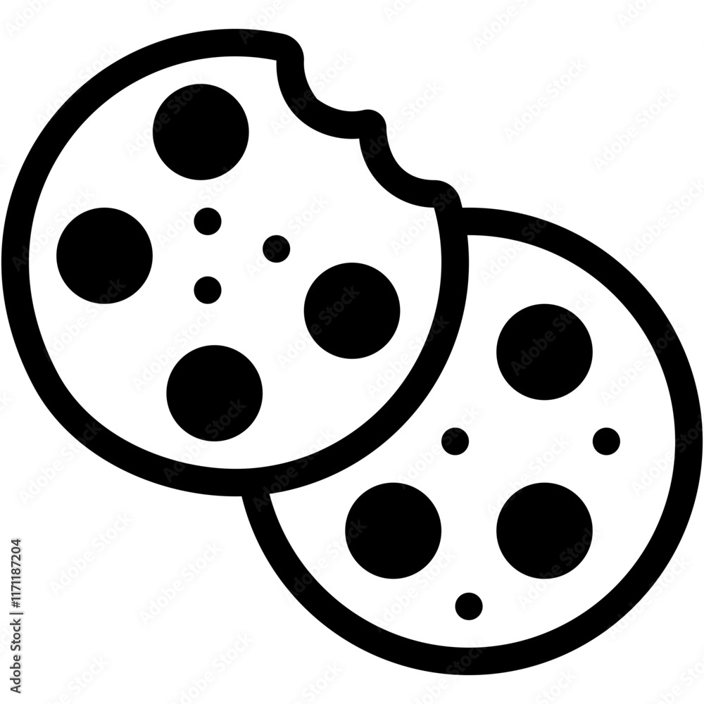 Vector Icon cookie, cookies, food, baker, desserts Vector Icon cookie, cookies, food, baker, desserts