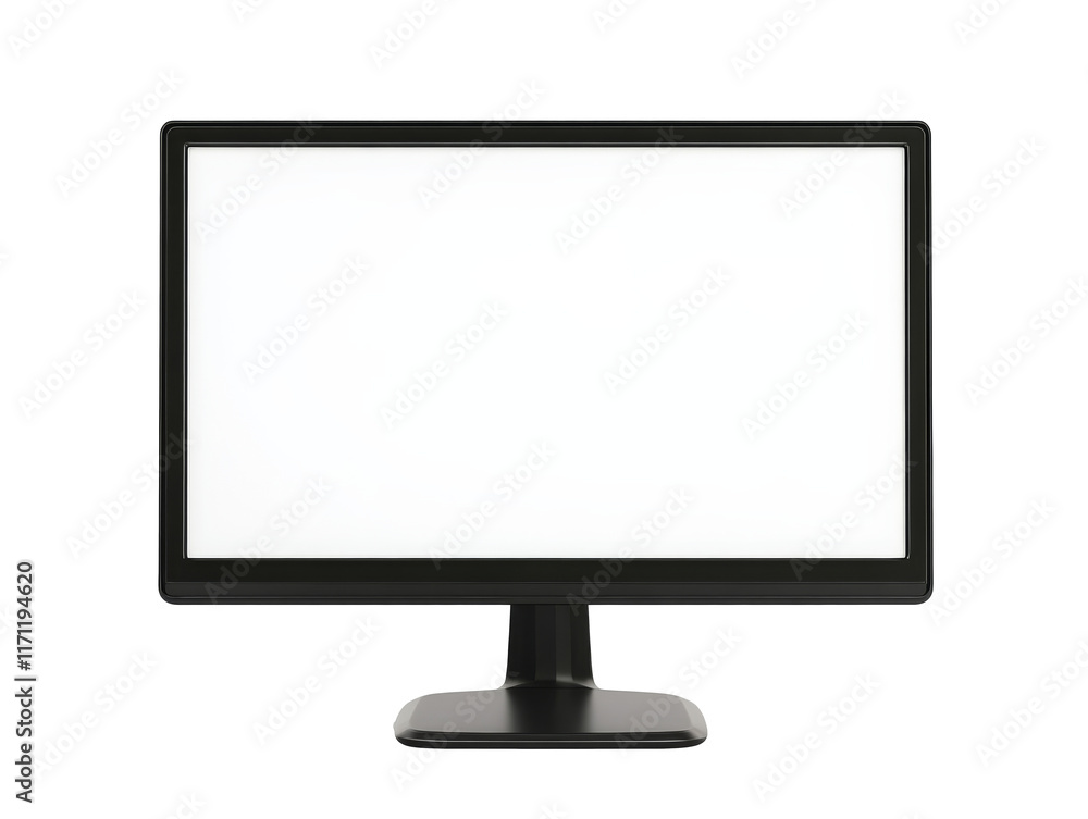Empty computer screen in a minimal workspace setup Empty computer screen in a minimal workspace setup