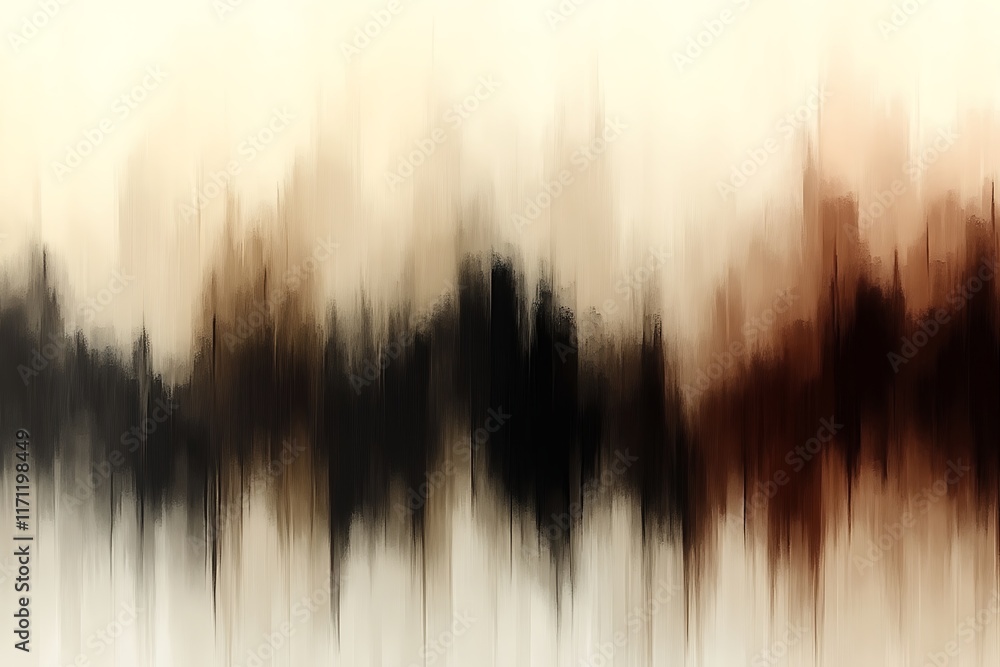 Fototapeta premium Abstract brown and beige blurry landscape.