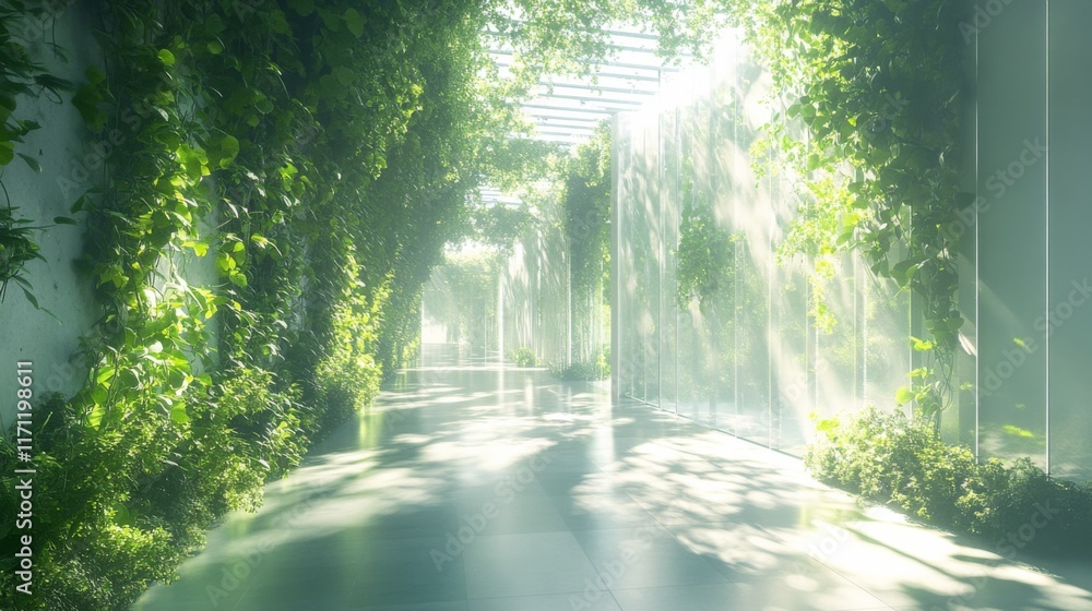 Fototapeta premium Sustainable Data Center with Natural Daylight and Green Tech