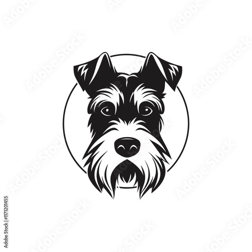 black and white cute dog's head 1