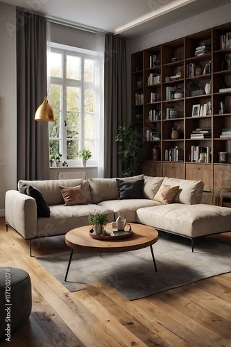 modern open space living room