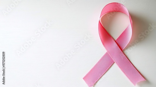 Breast cancer ribbon on white