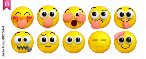 3D Vector Emotional Expressions Emoji Pack