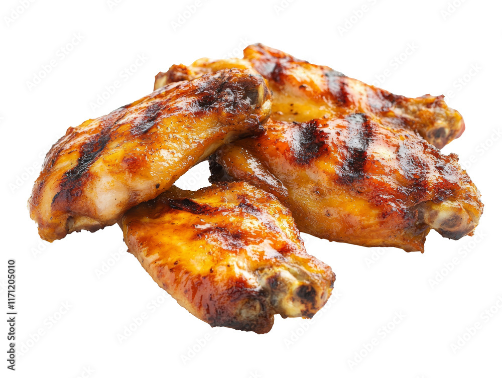 Grilled chicken wings ready to serve at a feast Grilled chicken wings ready to serve at a feast