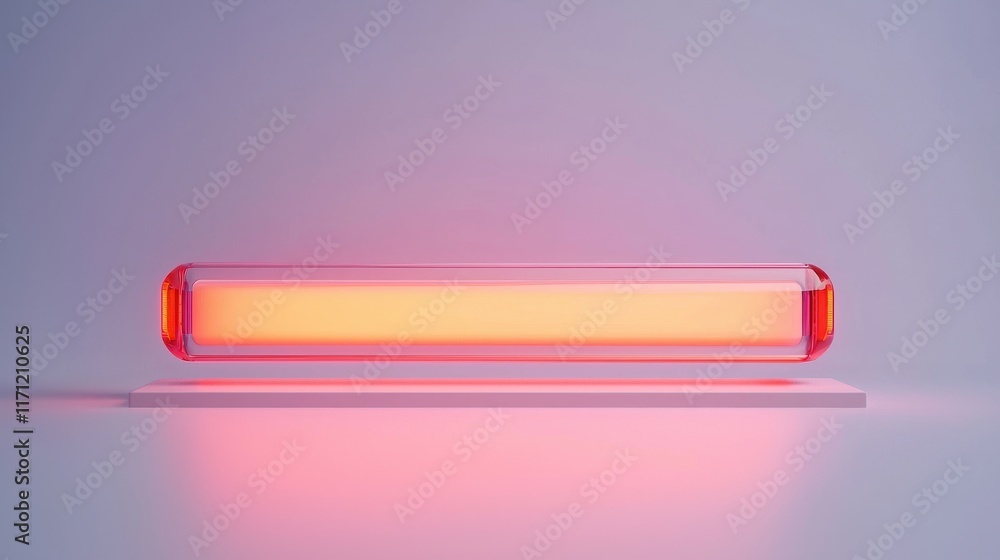 Illuminated Glass Tube Abstract Design Modern Pink Orange Neon Light Minimalist Studio Shot Illuminated Glass Tube Abstract Design Modern Pink Orange Neon Light Minimalist Studio Shot