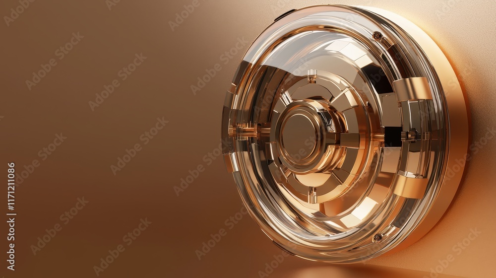 Abstract Gold Metallic Circular Design Futuristic Technology 3D Render Abstract Gold Metallic Circular Design Futuristic Technology 3D Render