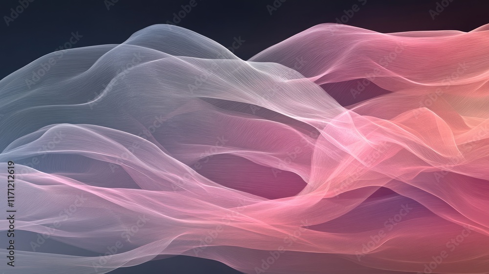 Fototapeta premium Ethereal waves of pastel colors in flowing motion