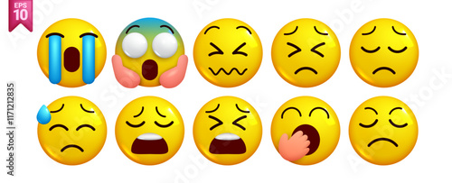 3D Vector Extreme Emotions Emoji Pack