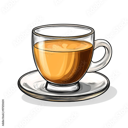 Steaming Cup of Coffee or Tea: A Warm, Aromatic Delight. Ideal for cafe menus, websites, or blogs related to coffee, tea, beverages, and breakfast.