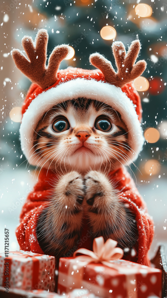 cat in christmas hat cat in christmas hat