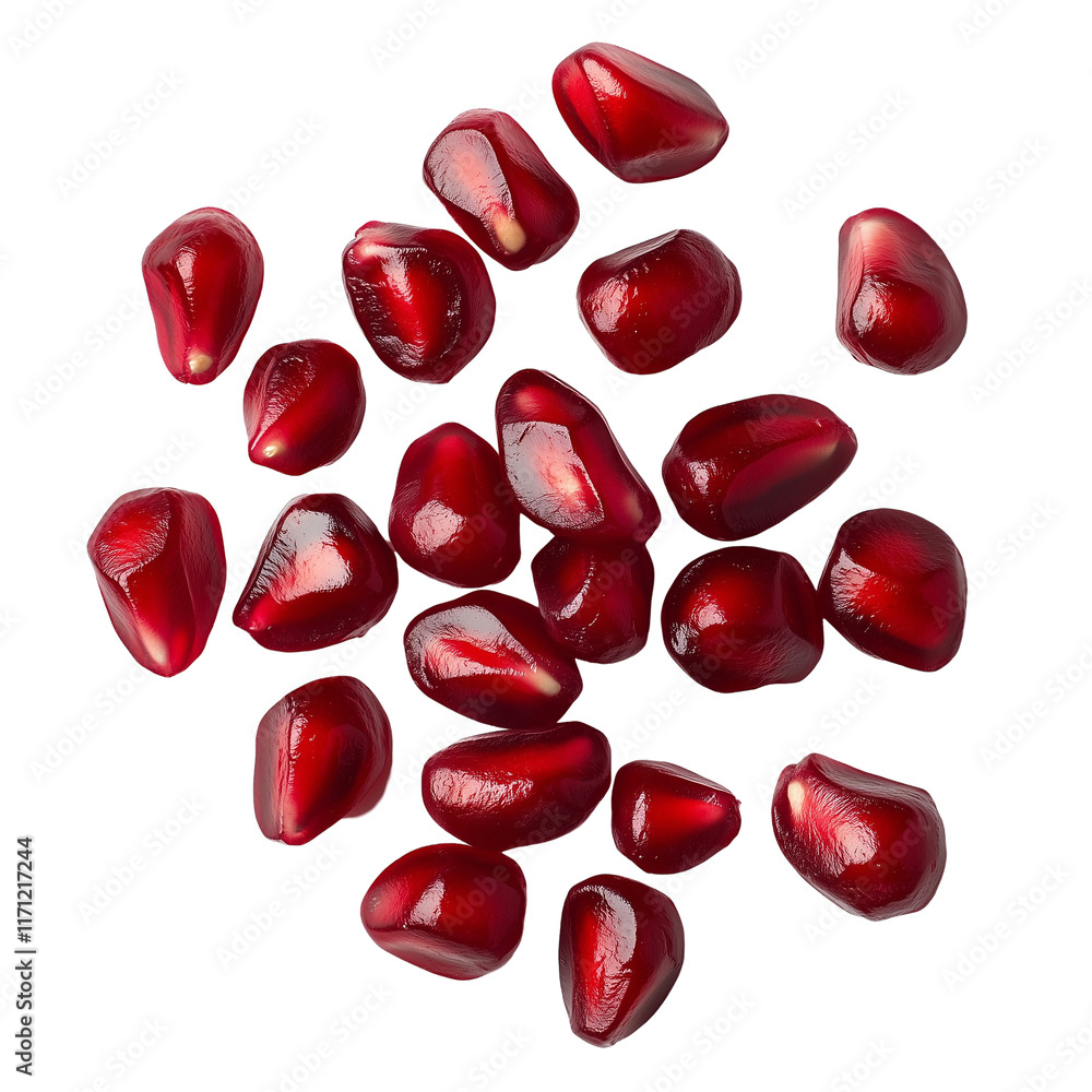 Collection of Pomegranate Seeds Isolated on White and Transparent Background Collection of Pomegranate Seeds Isolated on White and Transparent Background