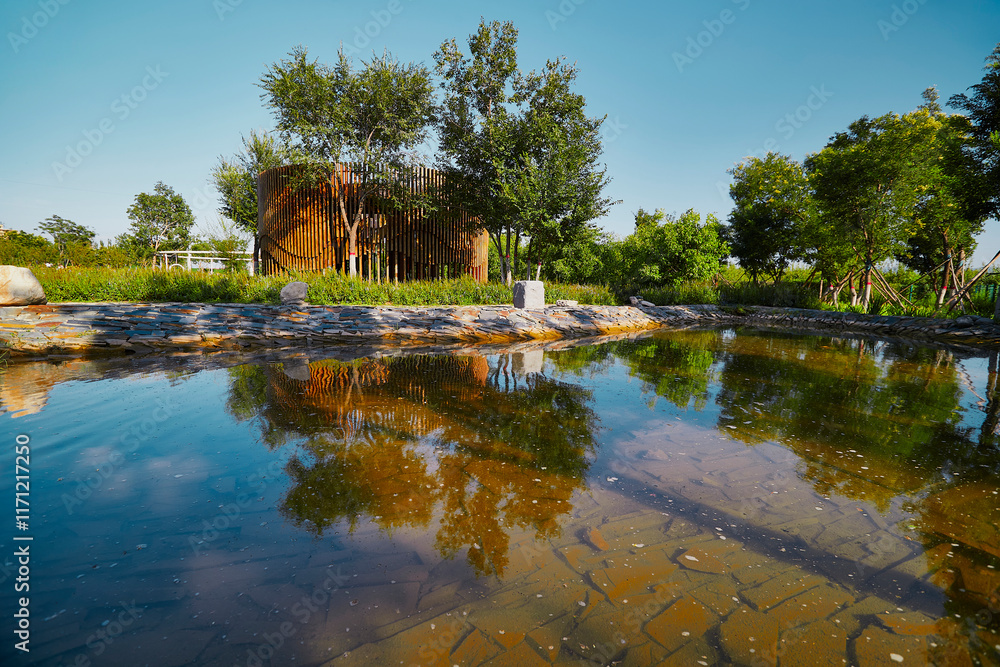 Obraz premium Suburban leisure park environment and facilities
