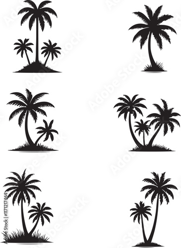 set of palm trees