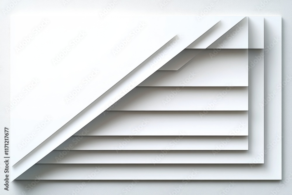Obraz premium Minimalist layered white paper composition