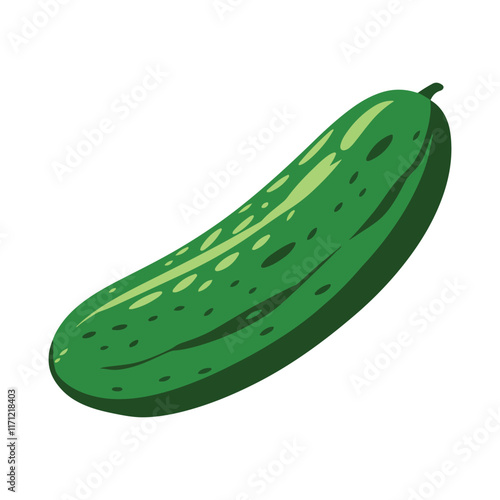 Pickled cucumber vector illustration. Simple and isolated design, perfect for food-related graphics, packaging, and recipe visuals.