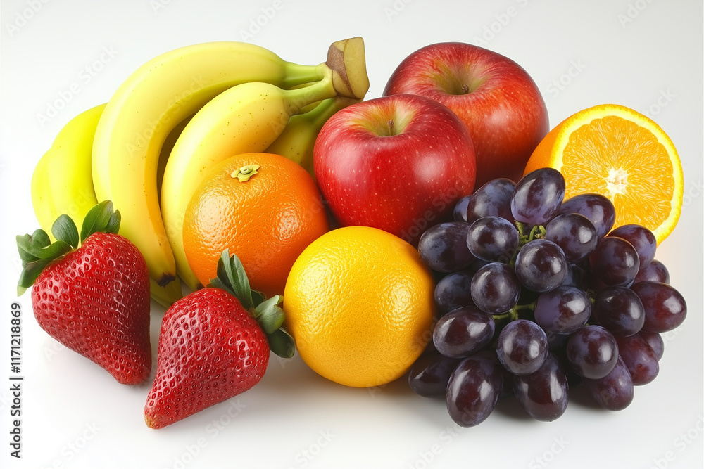 fruits on white background fruits on white background